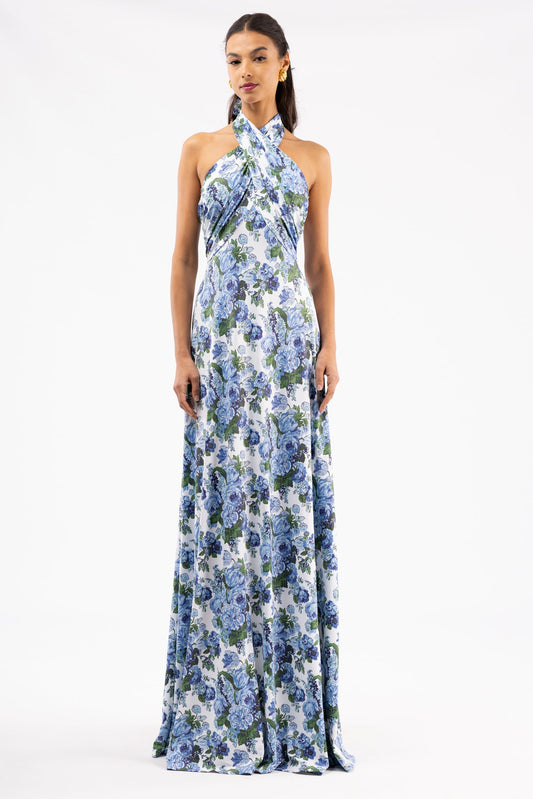 Something Blue Fallon Silk Charmeuse Dress in Something Blue