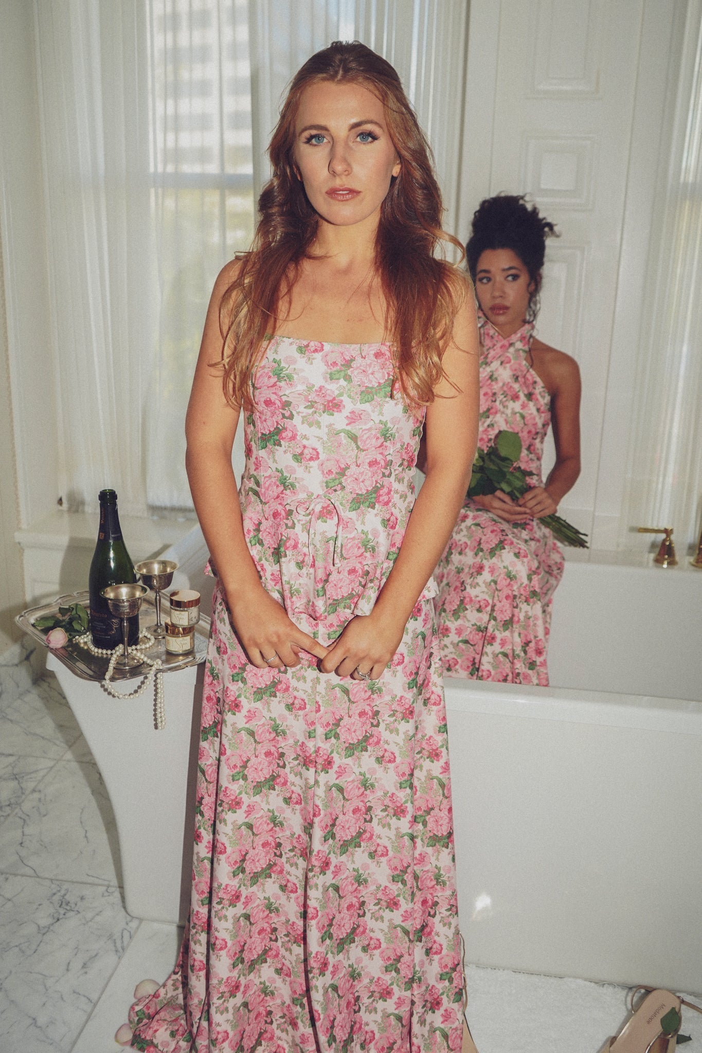 Betrothed Rose Siena Silk Charmeuse Dress in Something Blue