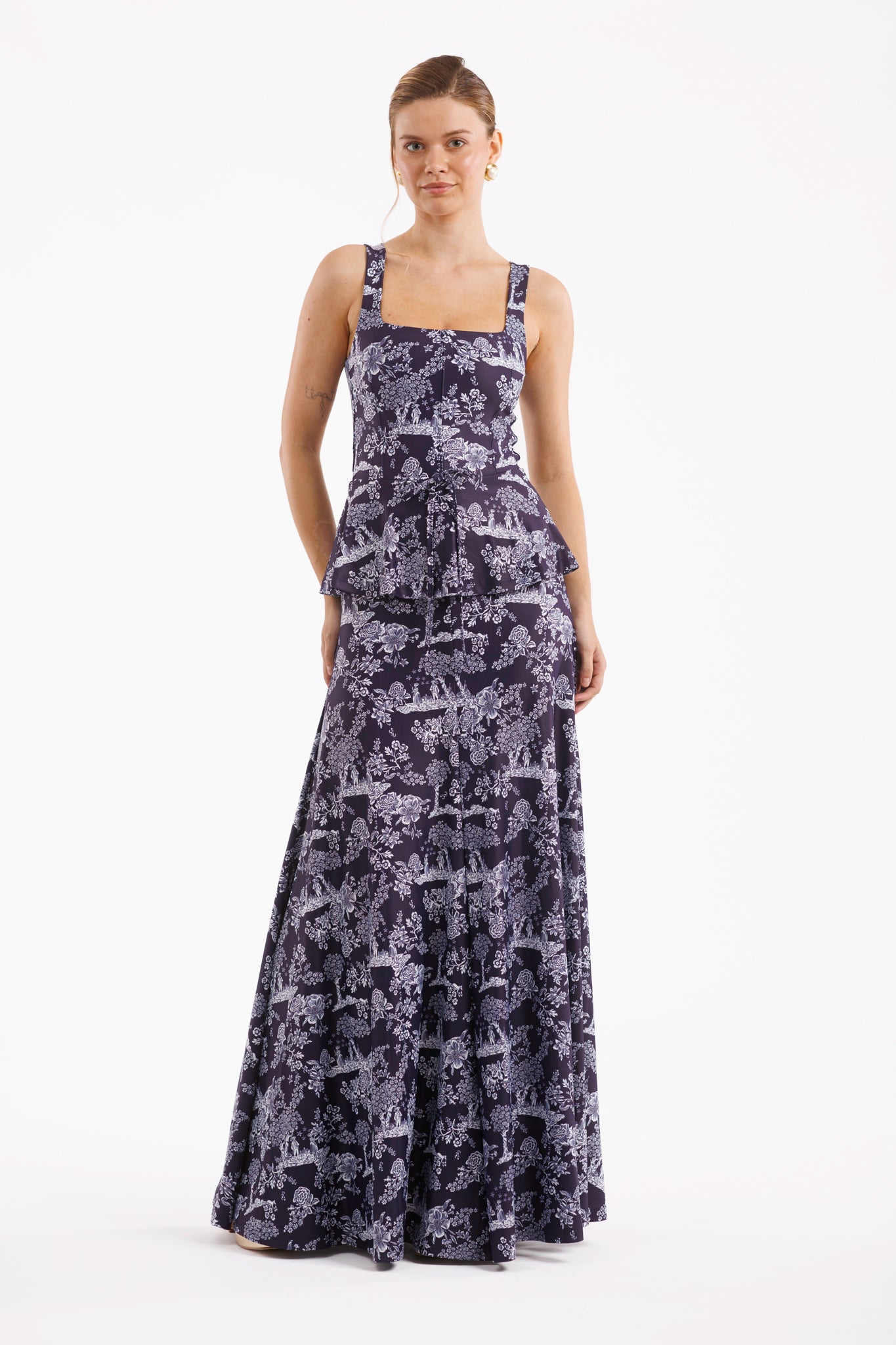 French Country Navy Siena Silk Charmeuse Dress in Something Blue
