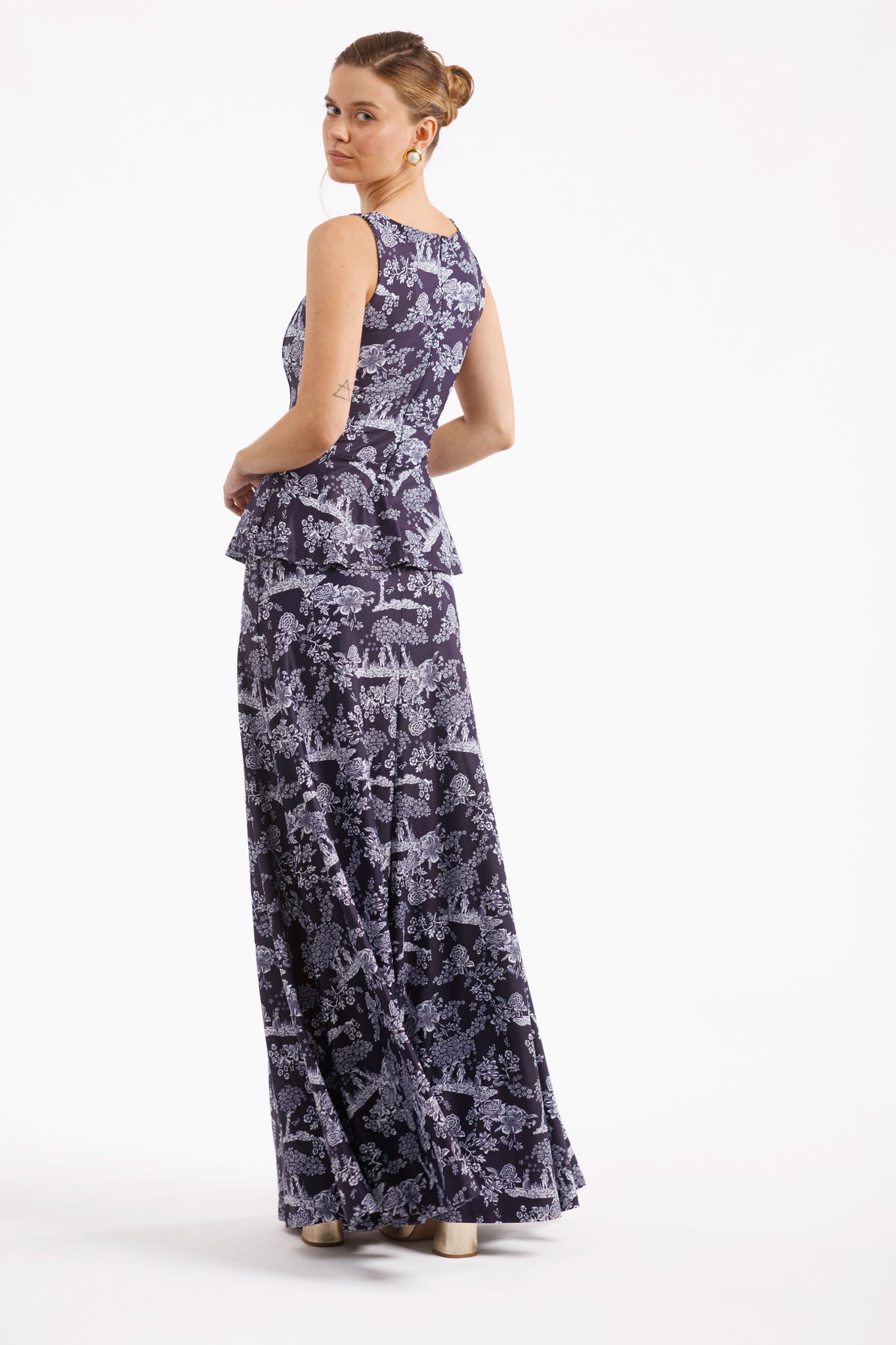 French Country Navy Siena Silk Charmeuse Dress in Something Blue