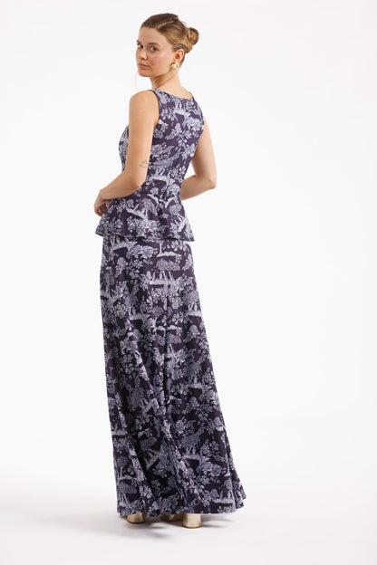 French Country Navy Siena Silk Charmeuse Dress in Something Blue