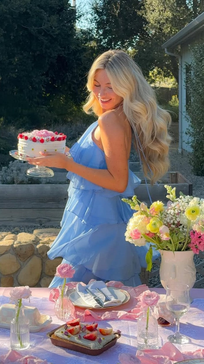 Blue Margot Lilac Floral Maxi Dress