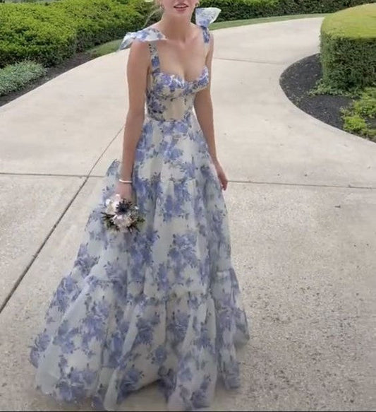 Picture Color Linea Picture Silk Evening Dress