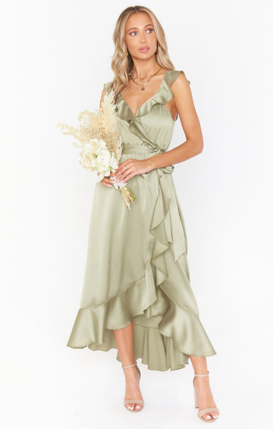 Samantha Ruffle Wrap Dress
