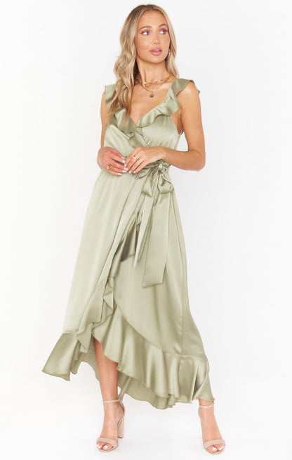 Samantha Ruffle Wrap Dress