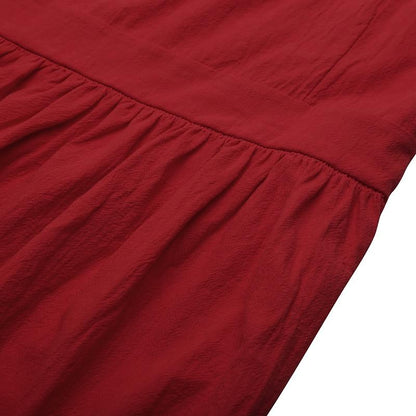 Red Eleanor Square Neck Midi Dress