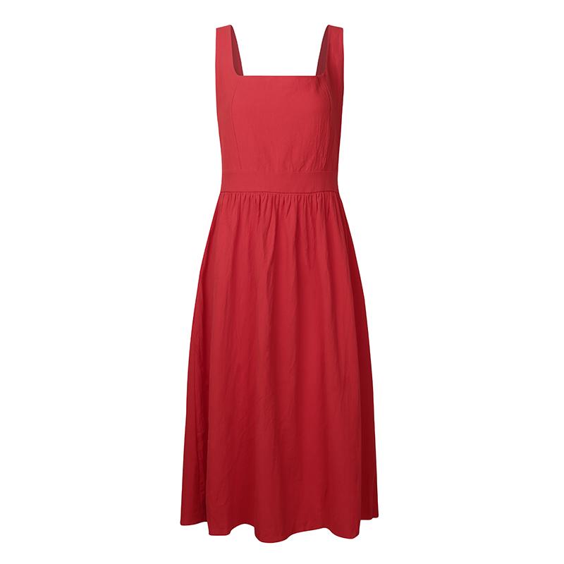 White Eleanor Square Neck Midi Dress