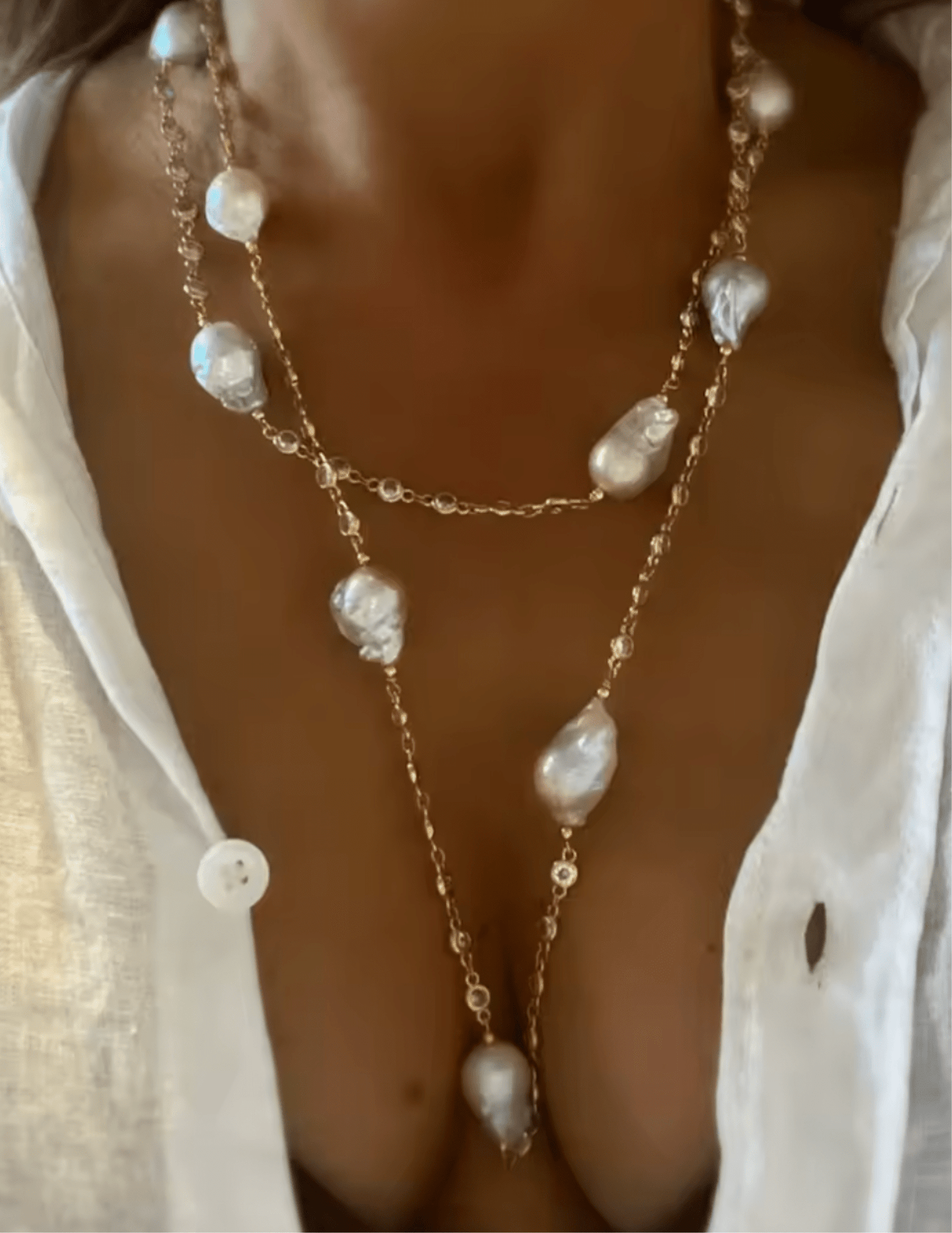St.Barths La Robe Ariel Layered Necklace St. Barths Darla Tie Front Midi Dress In Blue Amalfi Lemon - S / Blue Amalfi Lemon