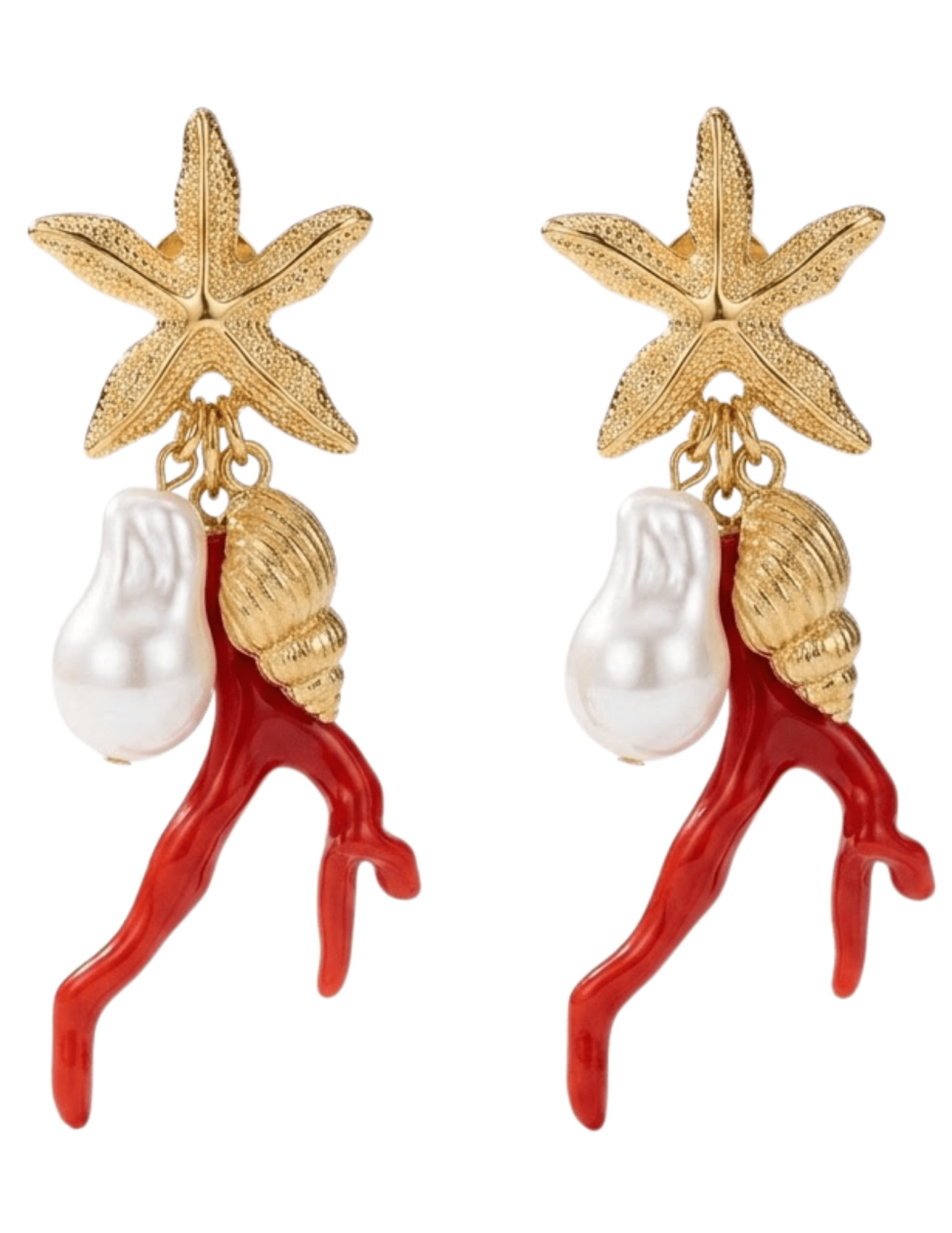 St.Barths La Robe Nori Coral Starfish Earrings St. Barths Darla Tie Front Midi Dress In Blue Amalfi Lemon - S / Blue Amalfi Lemon