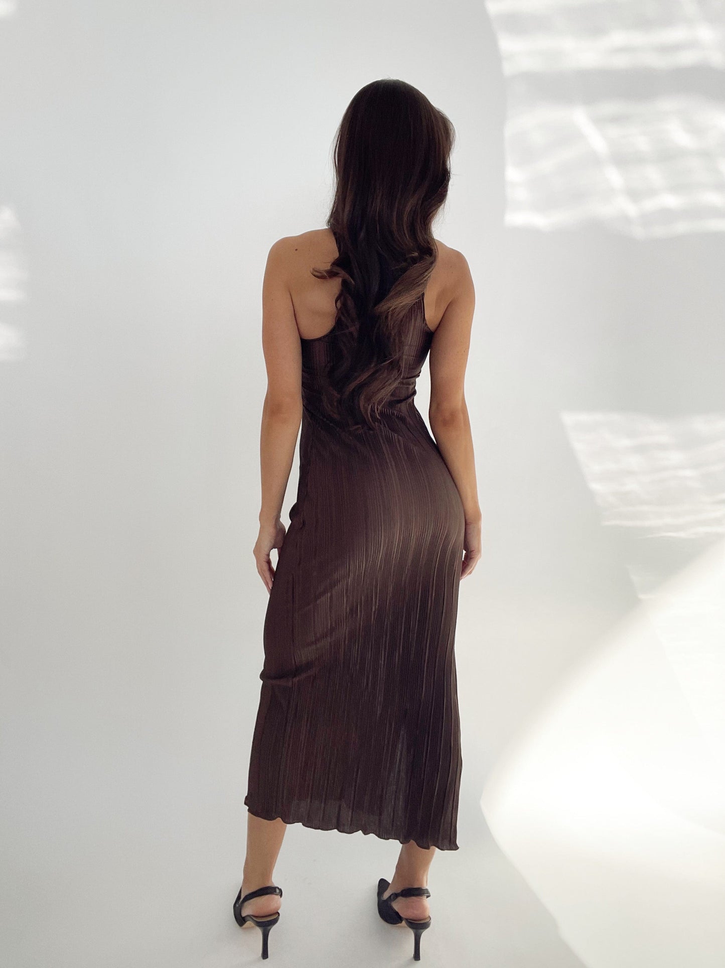 Brown Sienna Linen Shift Dress