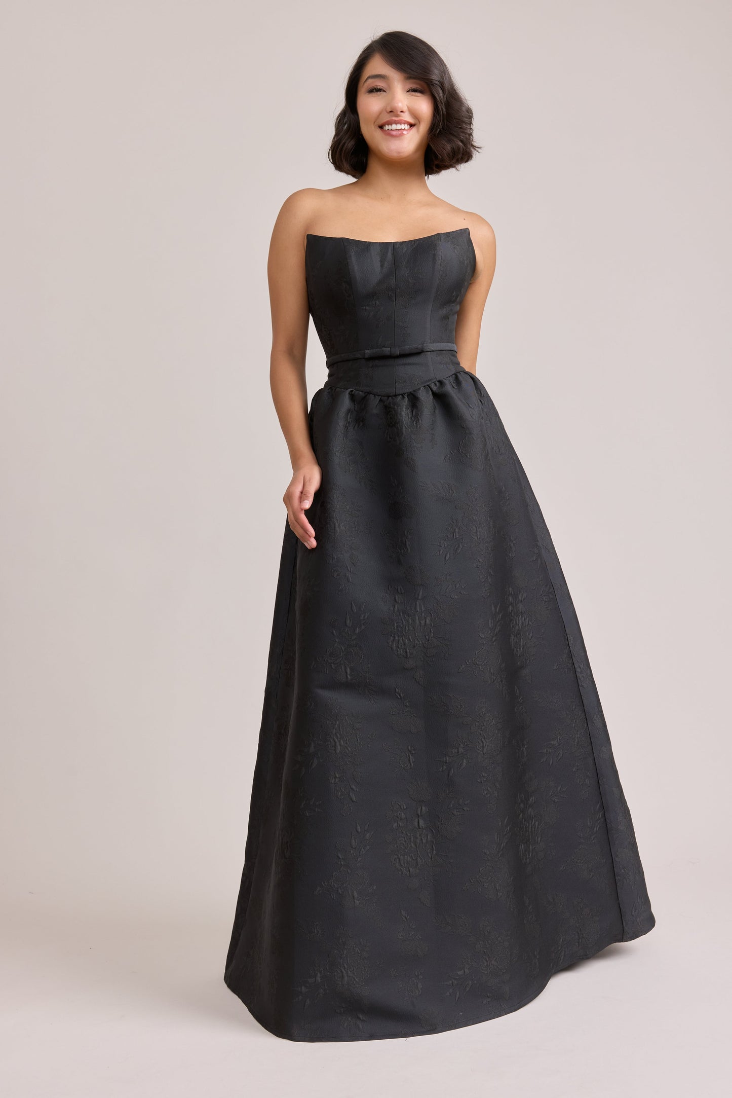 Deep Olive Margot Jacquard Dress in Deep Olive