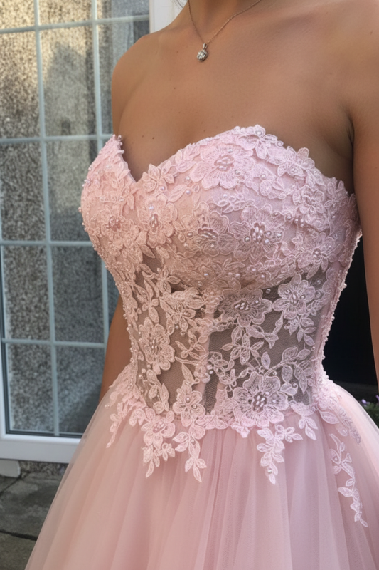 Brown Arabella Tulle A-Line Gown
