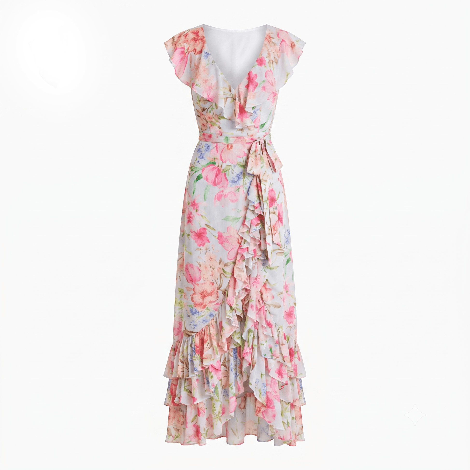 SHINING LIGHT BLUE Tilda Silk Maxi Dress