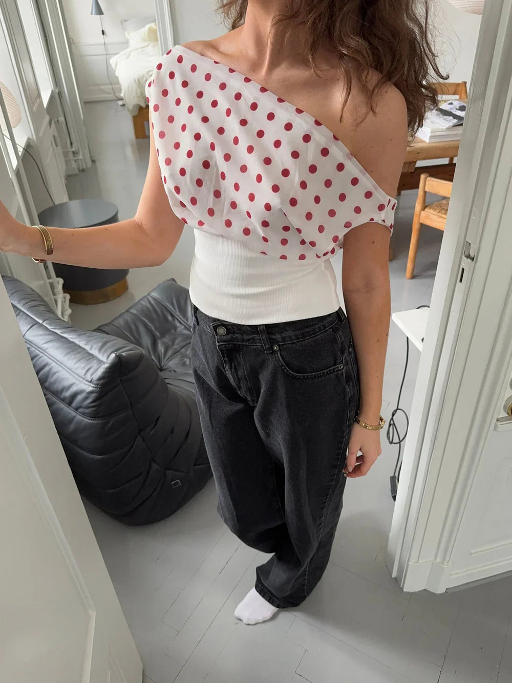 Kimmie polka dotted top