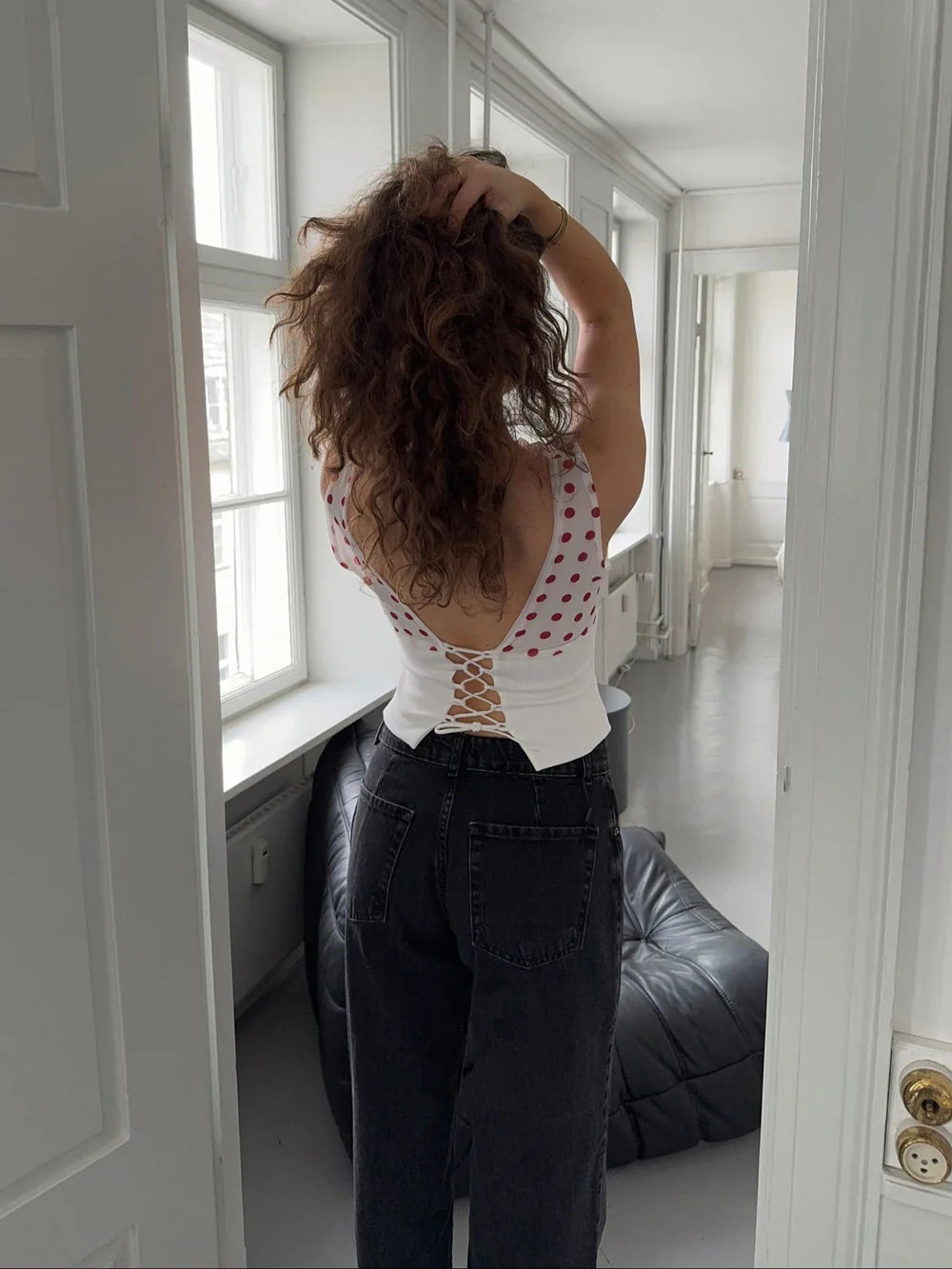 Kimmie polka dotted top