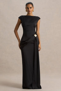 Neck Maxi Dress With Embellished Detail And Sash