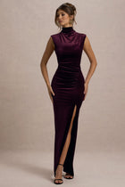 Abilene Port Velvet High-Neck Maxi Dress