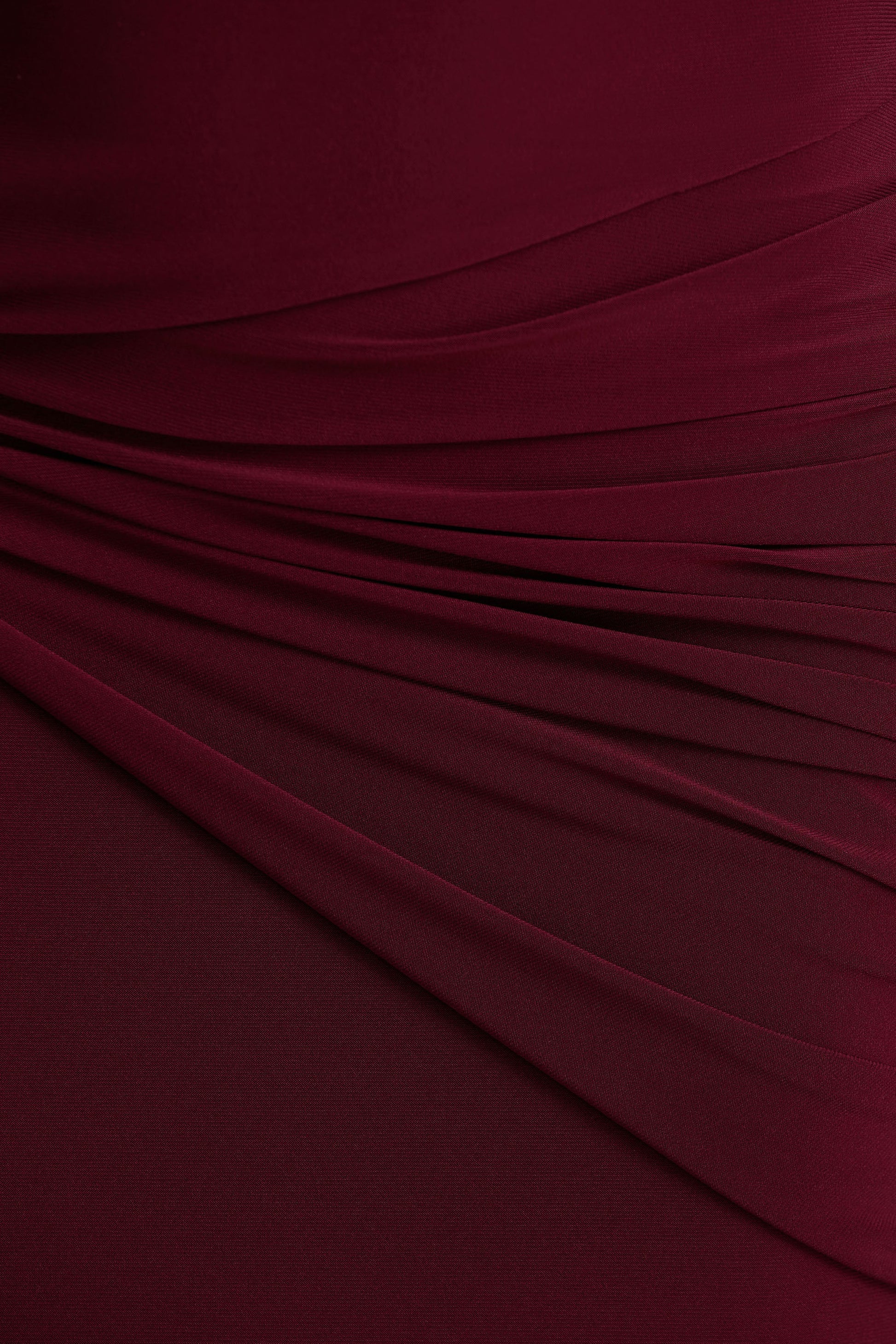 Sleeve Valentina Burgundy High-Neck Maxi Dress