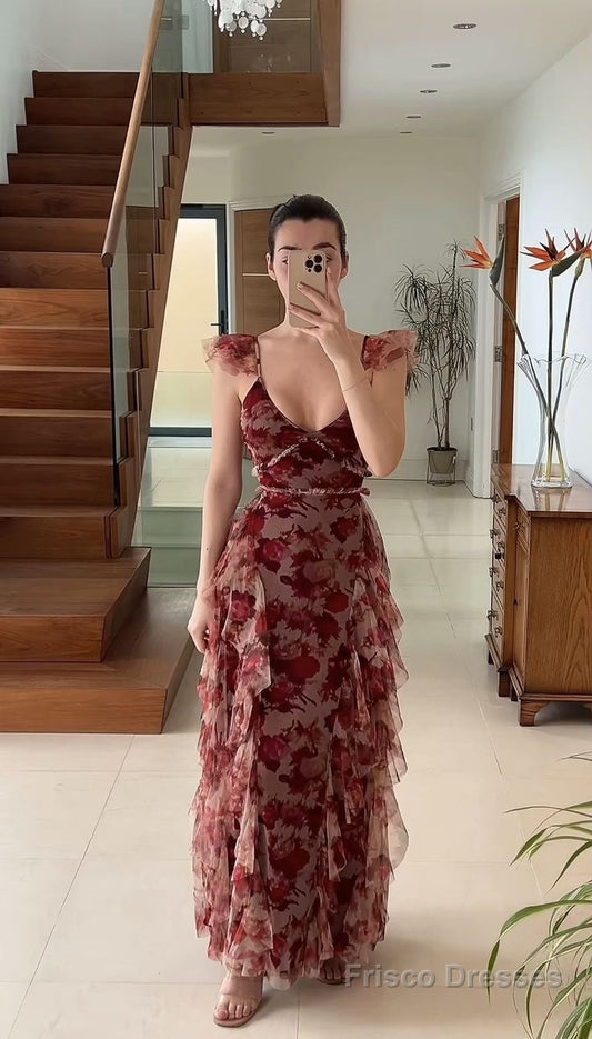 Picture Color Margot Chiffon Print A-Line Evening Dress