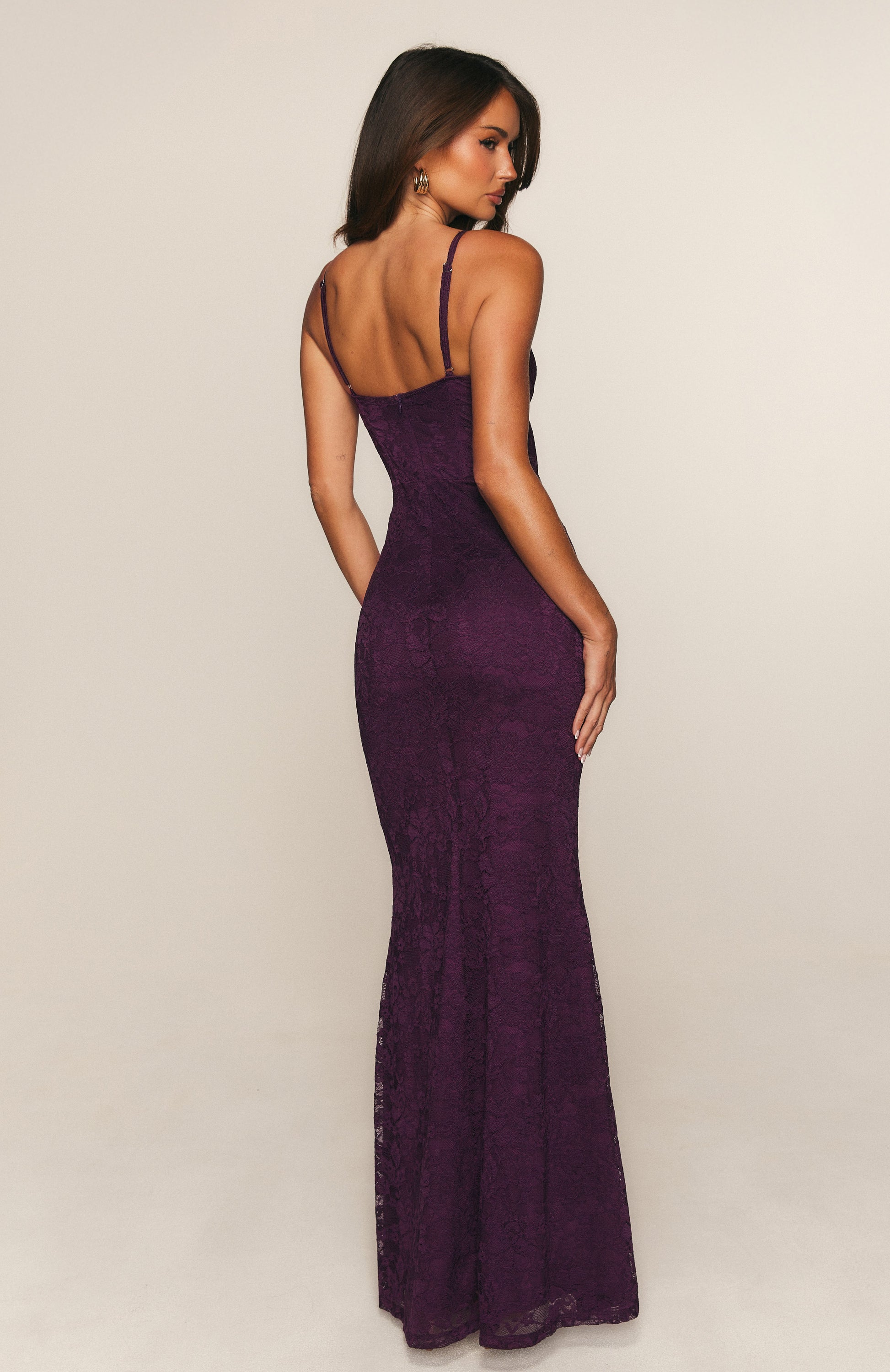 Arabella Floral Maxi Dress in Plum