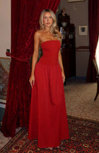 Margot Crepe Maxi Dress in Red