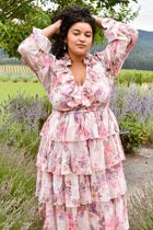 Adelaide Floral Midi Dress in Wine