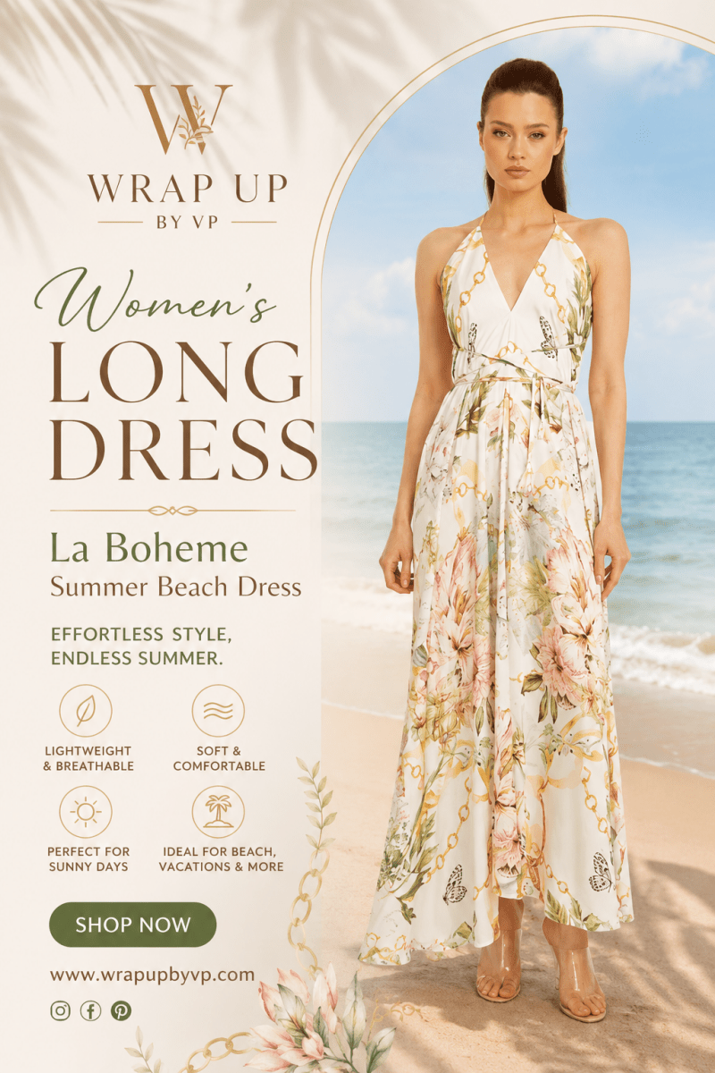La Boheme Long Infinity Dress Women's Long Dress La Boheme Summer Beach Dress - La Boheme Long Infinity Dress / One Size