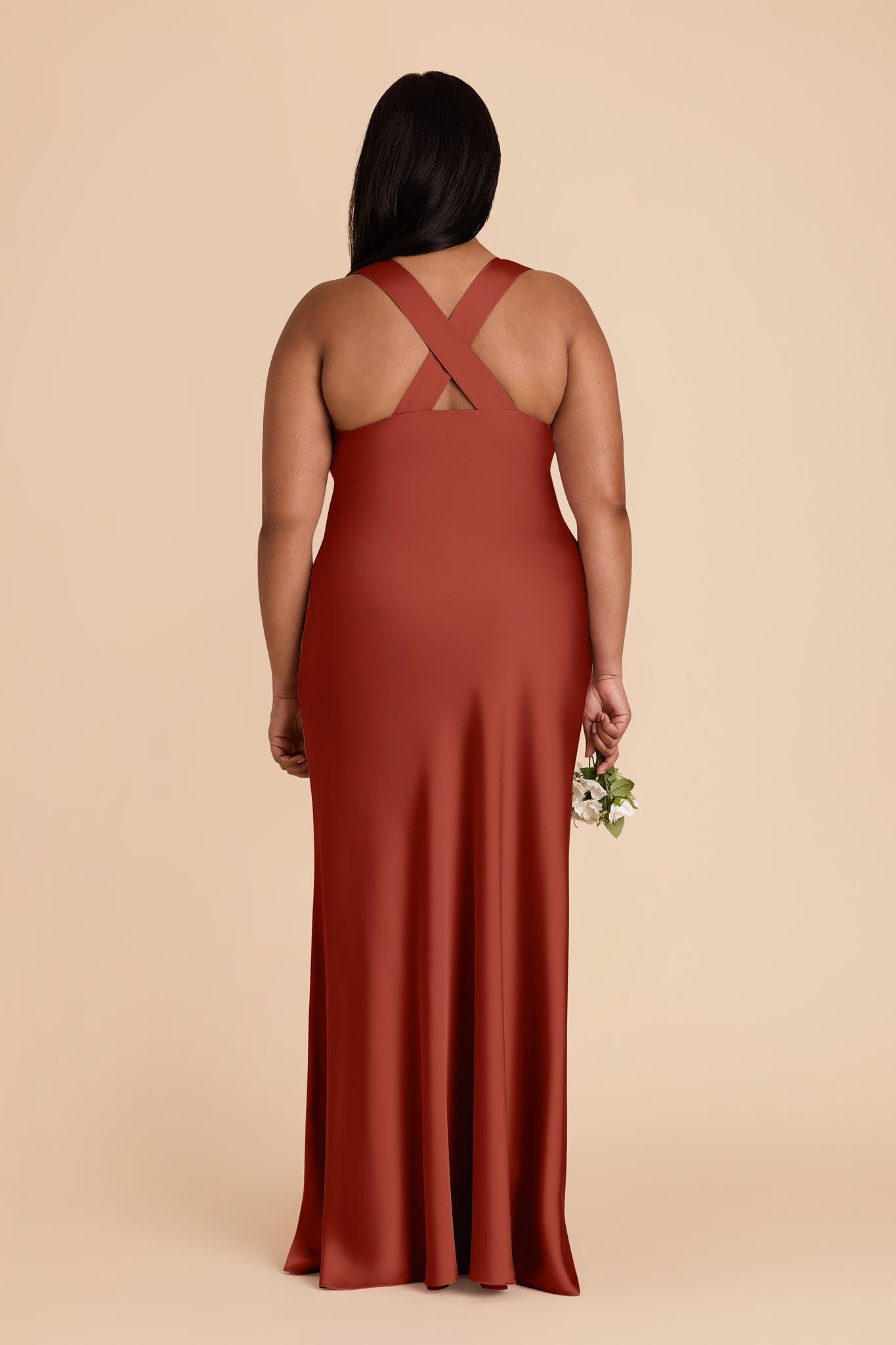 Auburn Veronica Matte Satin Dress in Hazelnut Moody Blooms