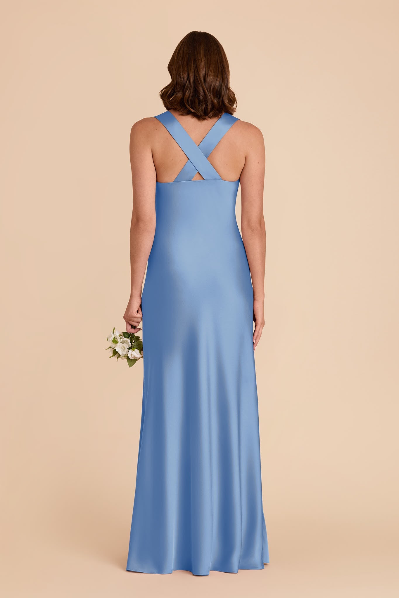 Bluebell Veronica Matte Satin Dress in Hazelnut Moody Blooms