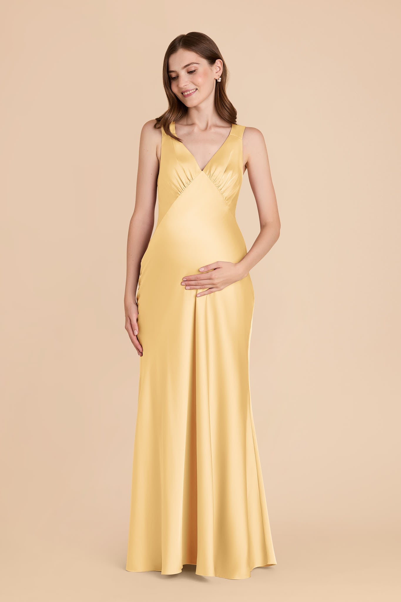 Butter Veronica Matte Satin Dress in Hazelnut Moody Blooms