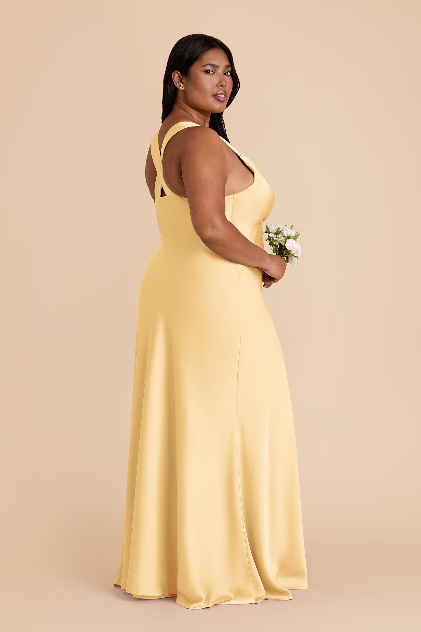 Butter Veronica Matte Satin Dress in Hazelnut Moody Blooms