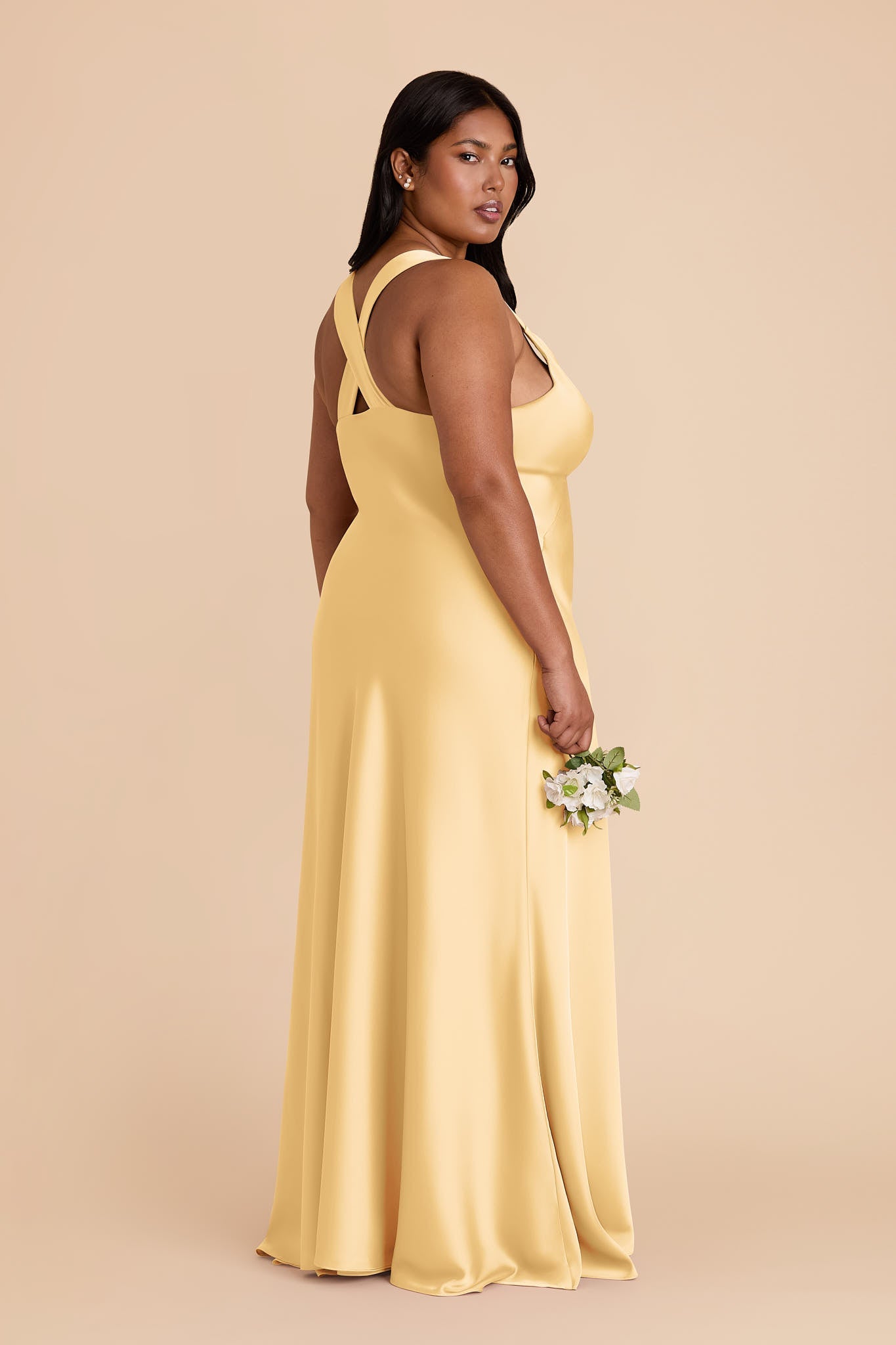 Butter Veronica Matte Satin Dress in Hazelnut Moody Blooms