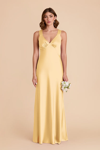 Butter Veronica Matte Satin Dress in Hazelnut Moody Blooms