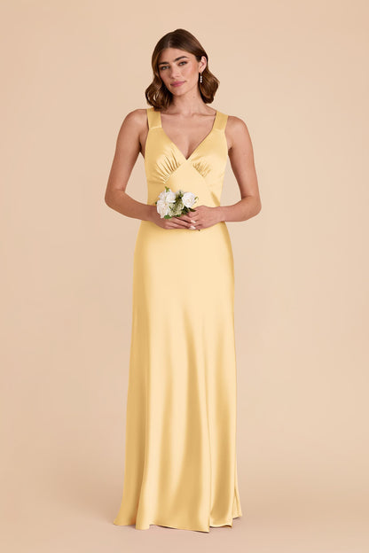 Butter Veronica Matte Satin Dress in Hazelnut Moody Blooms