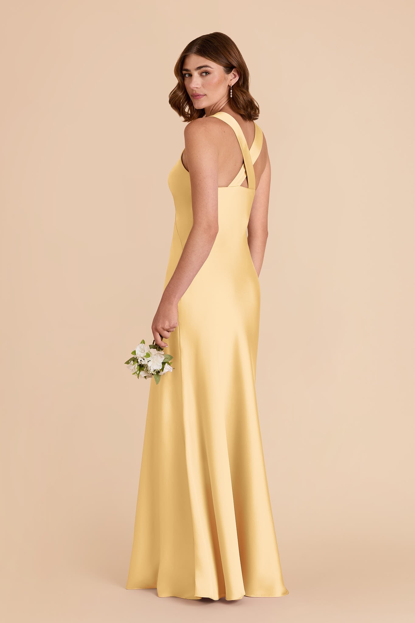 Butter Veronica Matte Satin Dress in Hazelnut Moody Blooms