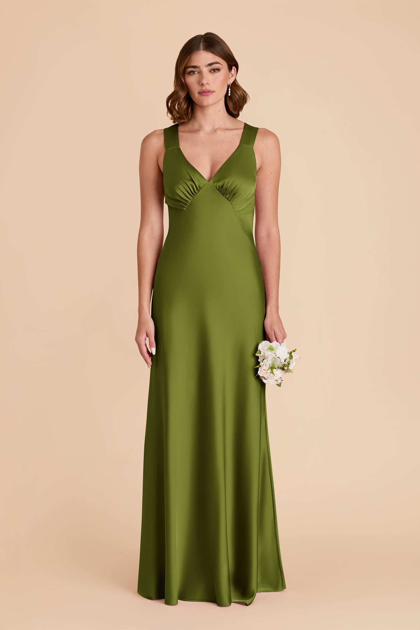 Cactus Veronica Matte Satin Dress in Hazelnut Moody Blooms