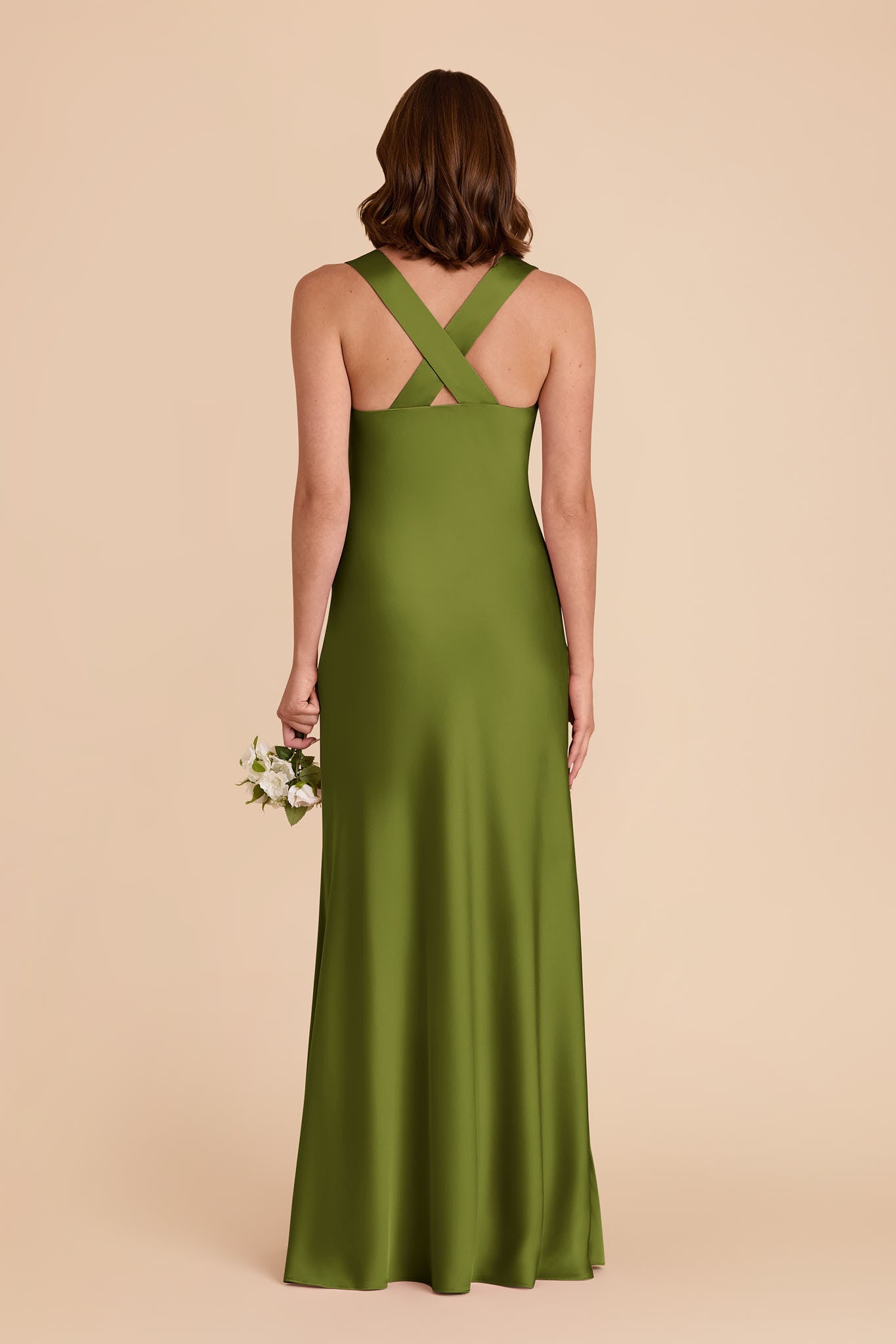 Cactus Veronica Matte Satin Dress in Hazelnut Moody Blooms