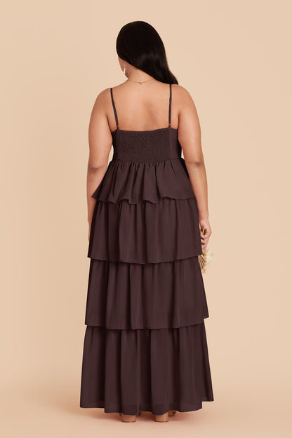 Espresso Lola Chiffon Midi Dress in Wild Rose