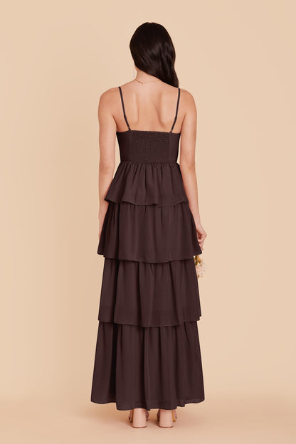 Espresso Lola Chiffon Midi Dress in Wild Rose