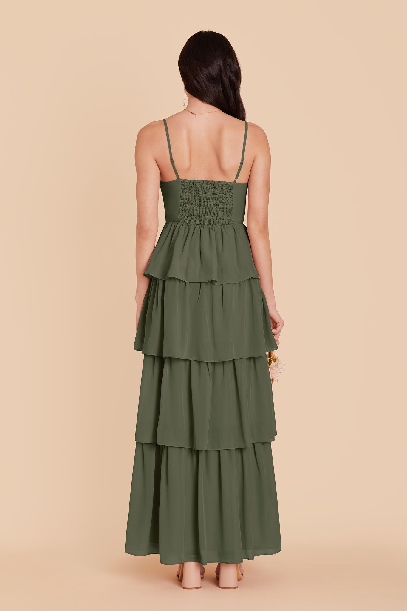 Olive Lola Chiffon Midi Dress in Wild Rose
