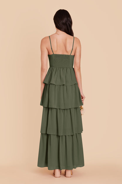 Olive Lola Chiffon Midi Dress in Wild Rose