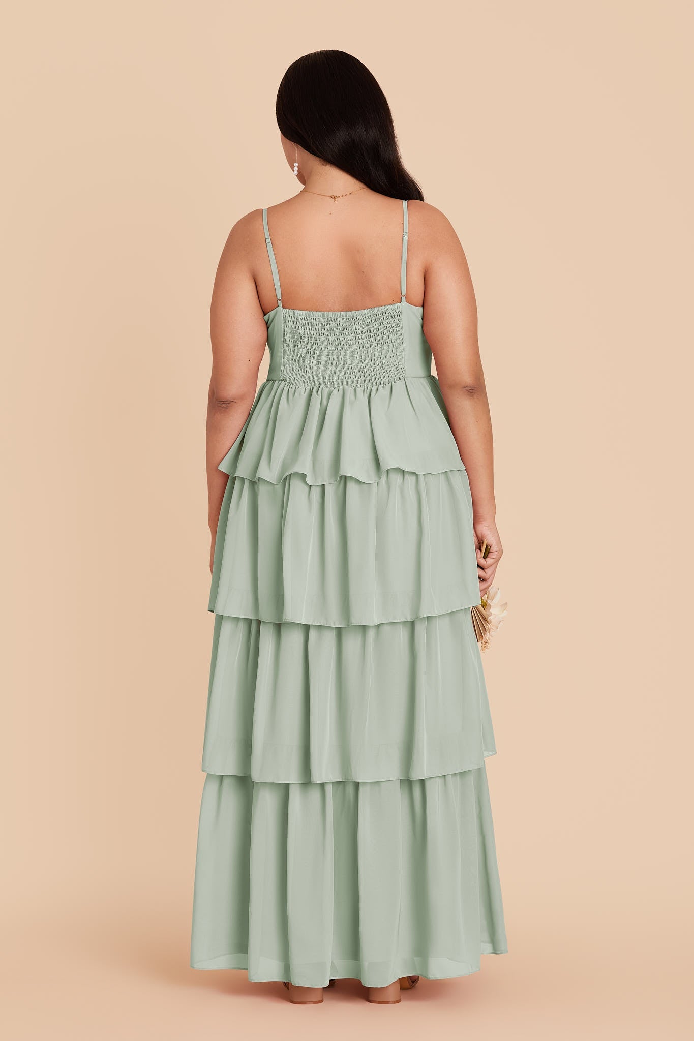 Sage Lola Chiffon Midi Dress in Wild Rose