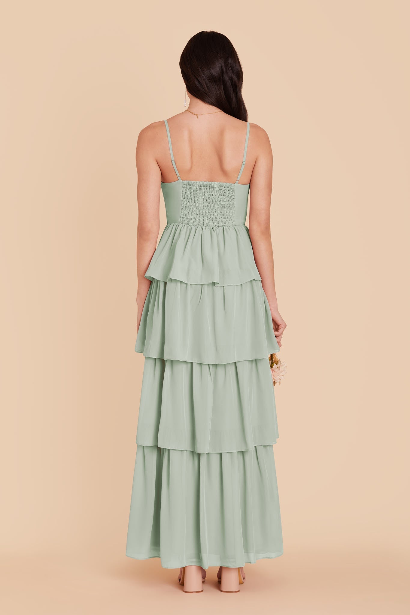 Sage Lola Chiffon Midi Dress in Wild Rose
