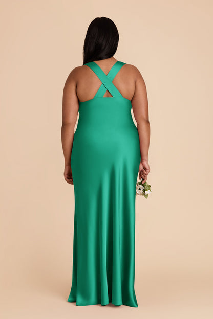 Turquoise Veronica Matte Satin Dress in Hazelnut Moody Blooms