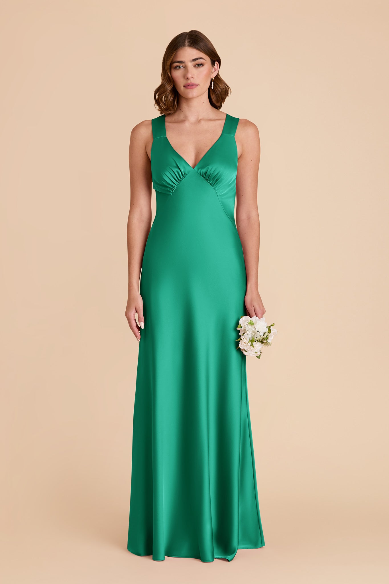 Turquoise Veronica Matte Satin Dress in Hazelnut Moody Blooms