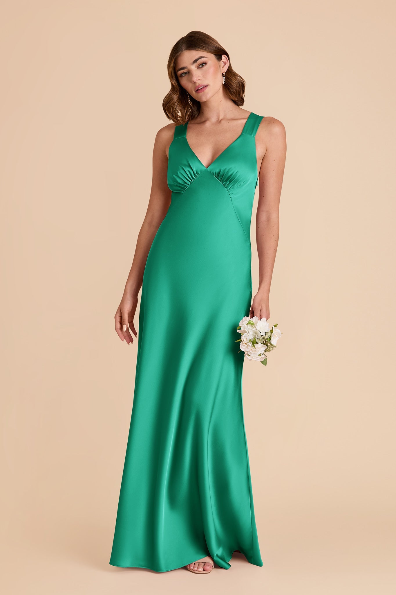 Turquoise Veronica Matte Satin Dress in Hazelnut Moody Blooms
