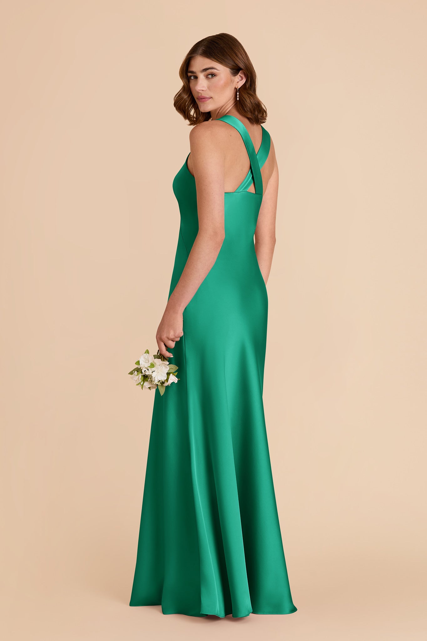 Turquoise Veronica Matte Satin Dress in Hazelnut Moody Blooms