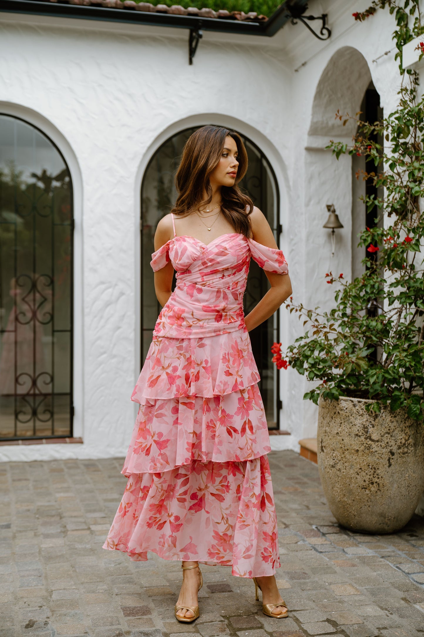 Pink Jenna Floral Maxi Dress