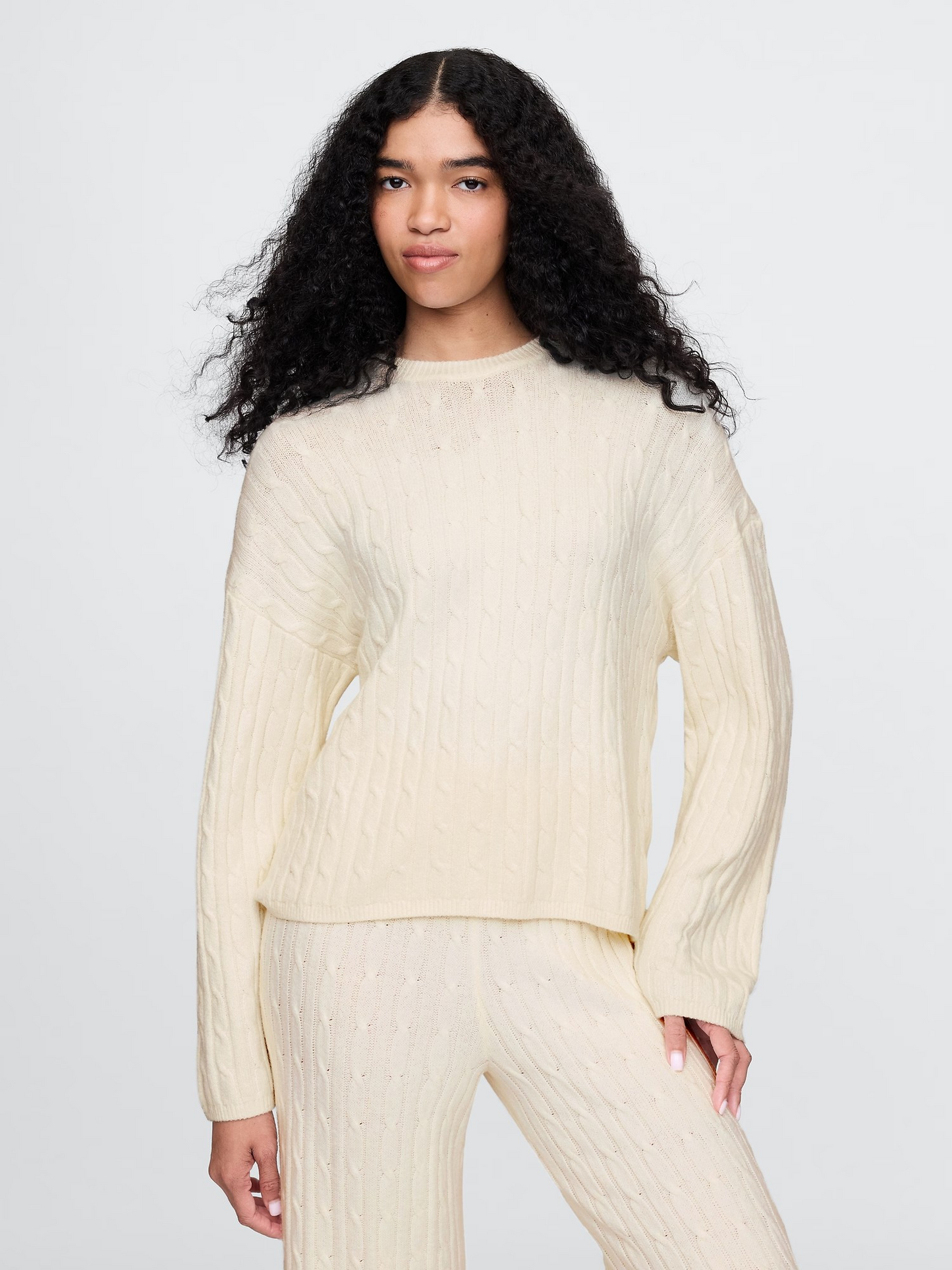 CashSoft Cable-Knit Sweater and Pants